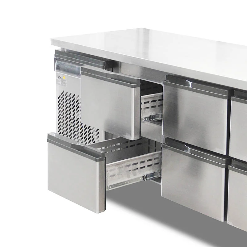 Stainless steel refrigerated drawer counter manufactured by PK Intertrade