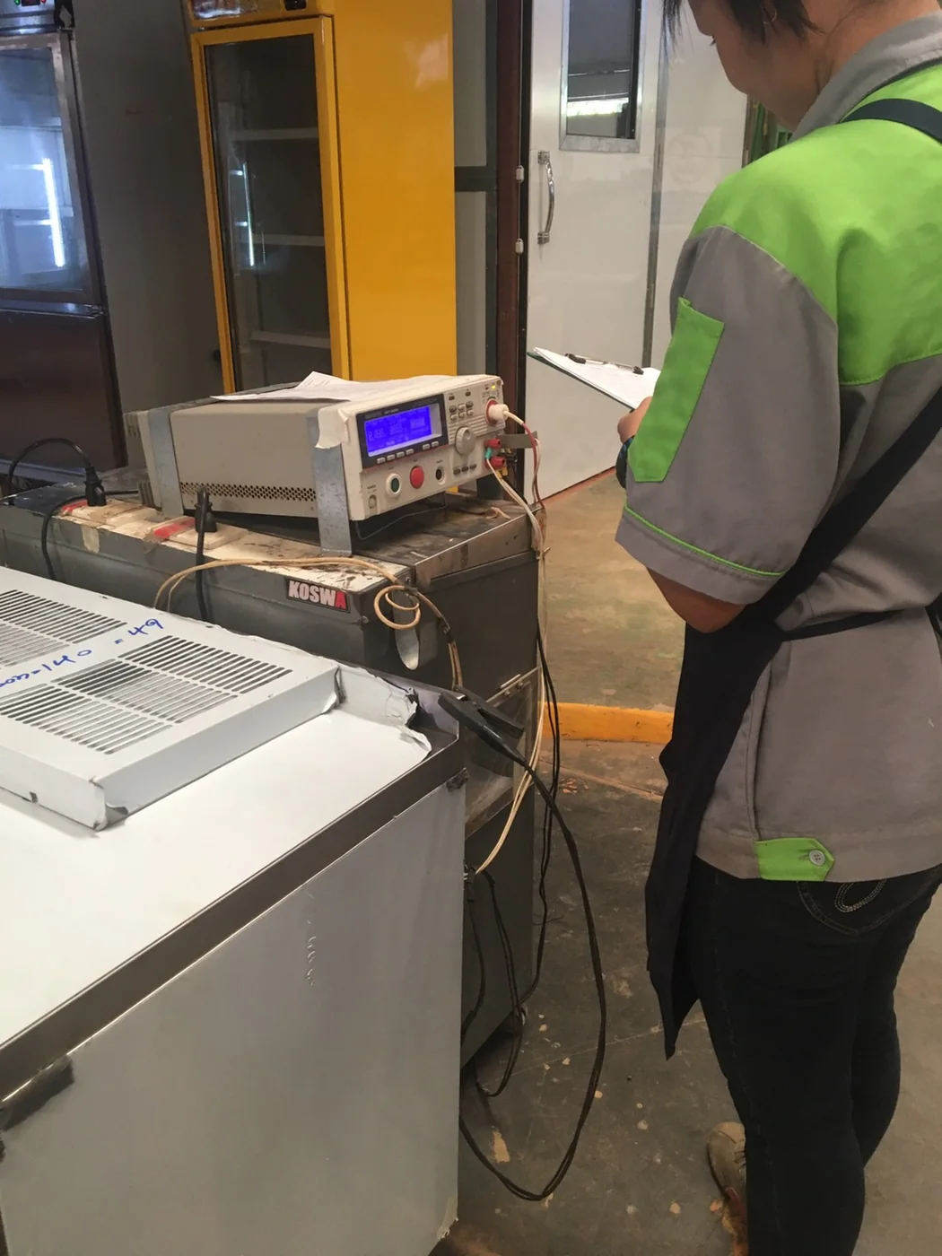 Electrical safety testing during refrigerator quality control