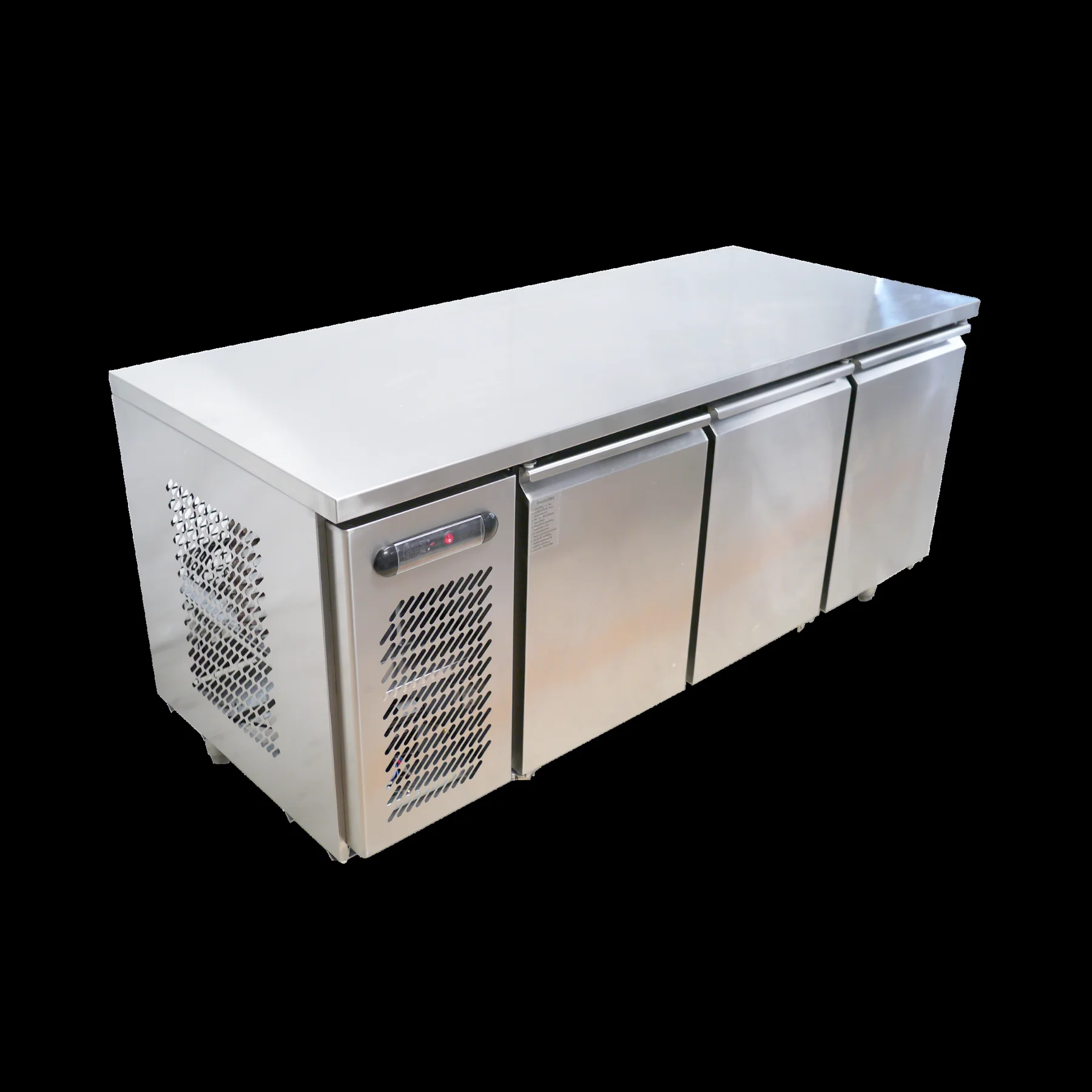 3-Door Stainless Worktop Refrigerator